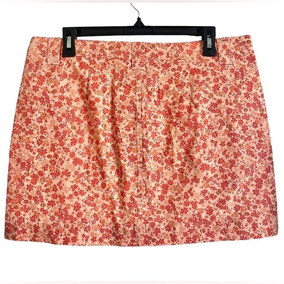 144. Size 6 NWT Wild Fable Women's High-Rise Chino Mini Skirt Rust Floral - Picture 7 of 13